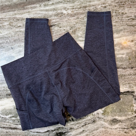 aerie Pants - Aerie Heathered Navy High-Waisted Leggings “The Hugger Leggings” w/ Pockets XL